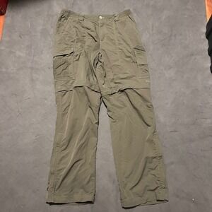 Columbia Titanium Convertible Cargo Pants Mens M Green Omni-Dry Hiking Nylon